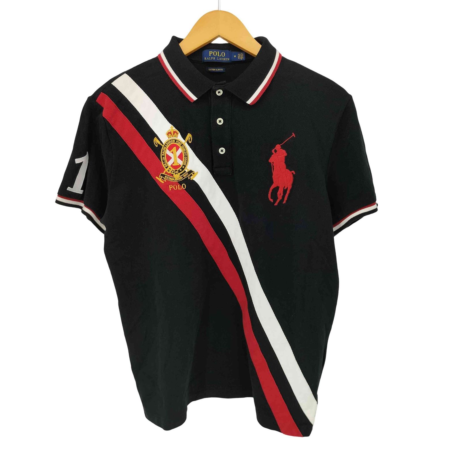 ポロラルフローレン POLO RALPH LAUREN custom slim fit ビックポニー刺繍ポロシャツ メンズ import：M 