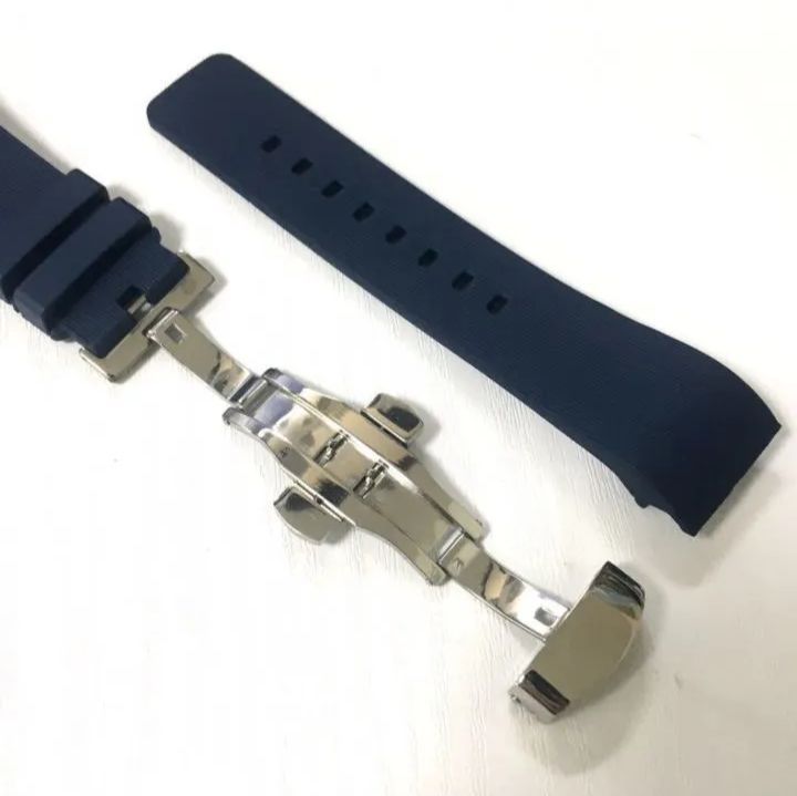 23mm 腕時計 シリコン ラバーベルト ネイビーブルー 紺