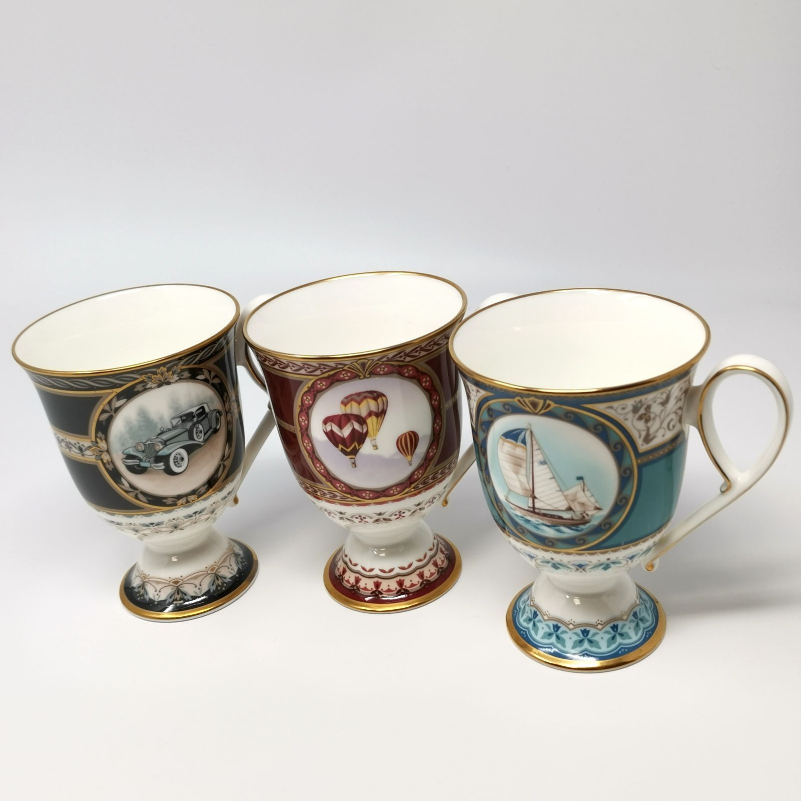 ノリタケ マグカップ 3客 セット バルーン クラシックカー ヨット 箱無し 管理番号KKVUKO3539