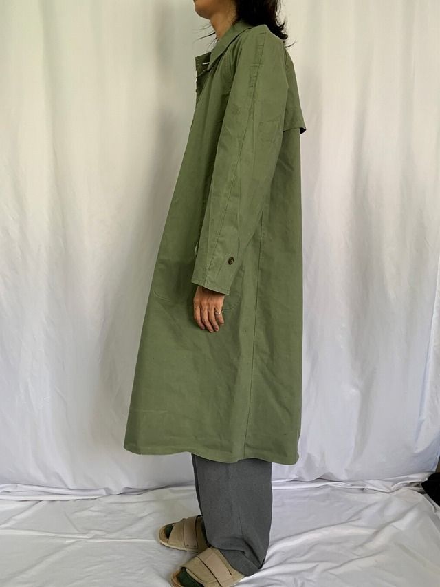 50s vintage French Army ゴム引き ステンカラーコート-