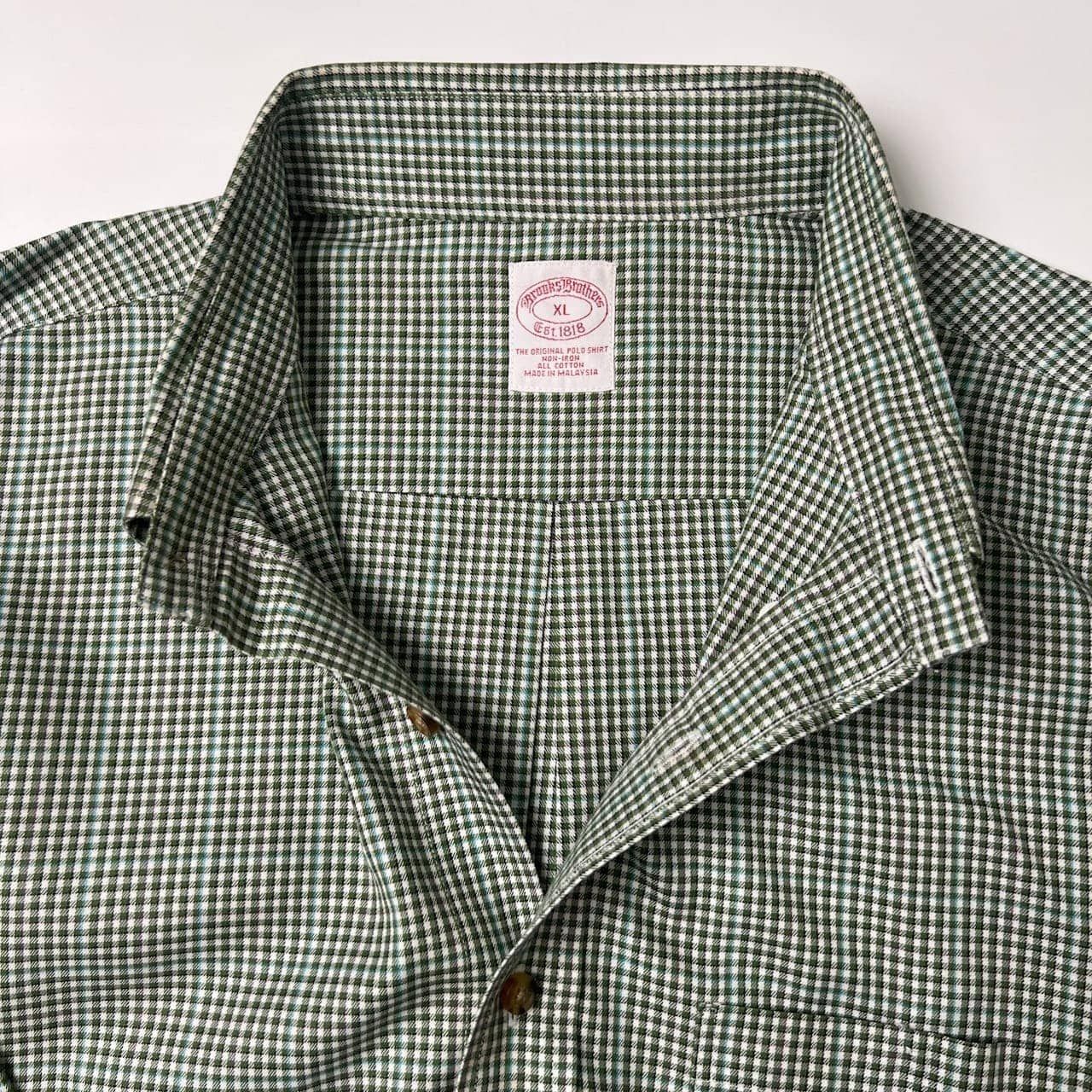 ブルックスブラザーズメンズ長袖チェック柄ノンアイロンシャツ