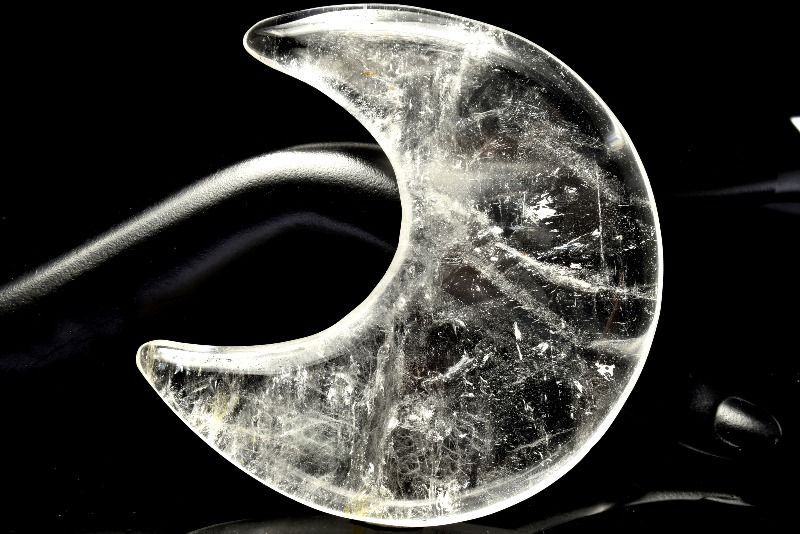 天然水晶 三日月オブジェ 点物 水晶クリスタルクォーツ 107x100mm