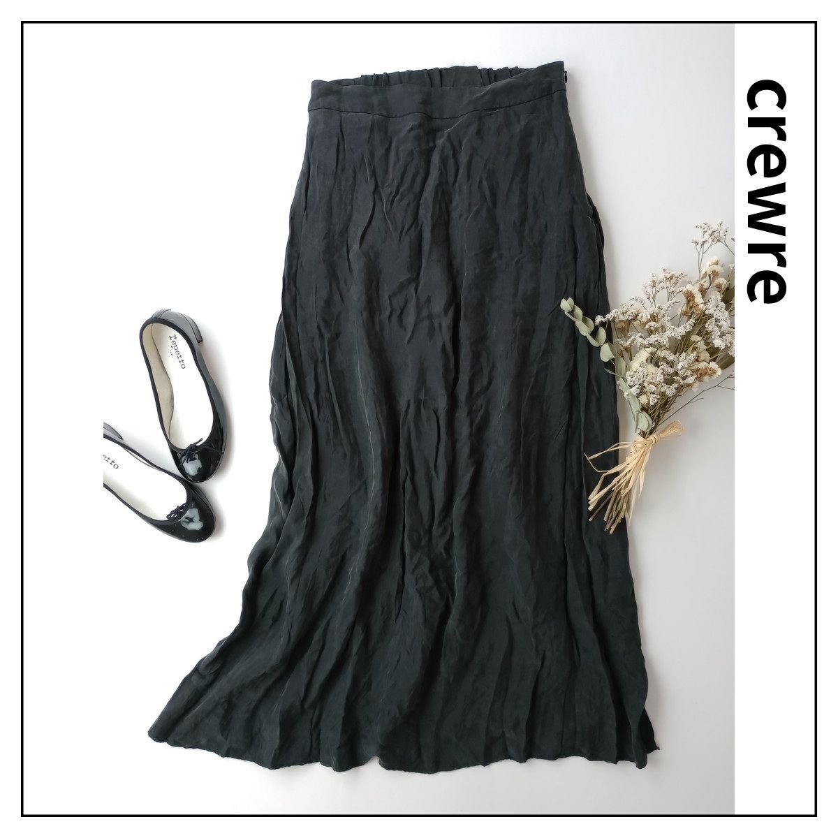 クルーレ crewre キュプラブレンドナロースカート　size3 crewre online shop / キュプラブレンドナロースカート