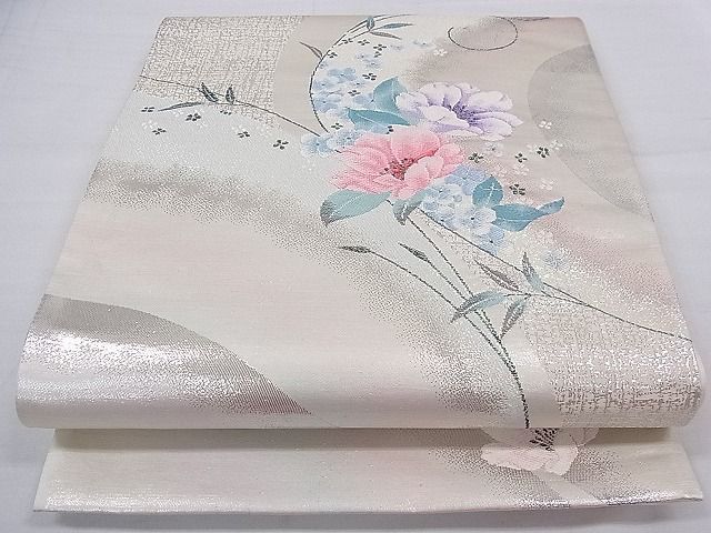 平和屋着物○太鼓柄袋帯 紬地 霞文 さが美扱い 正絹 逸品 CAAV7107hy