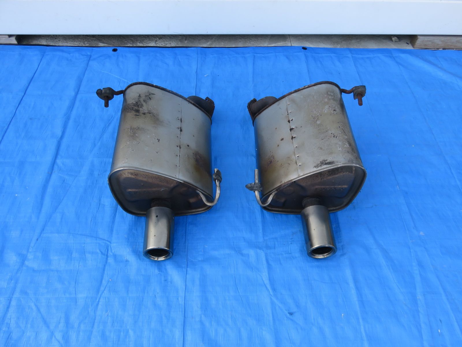 SFC2799 スバル レガシィ BM9 BMM BMG 純正 リア マフラー リアピース 2本出し Sakamoto 左右セット