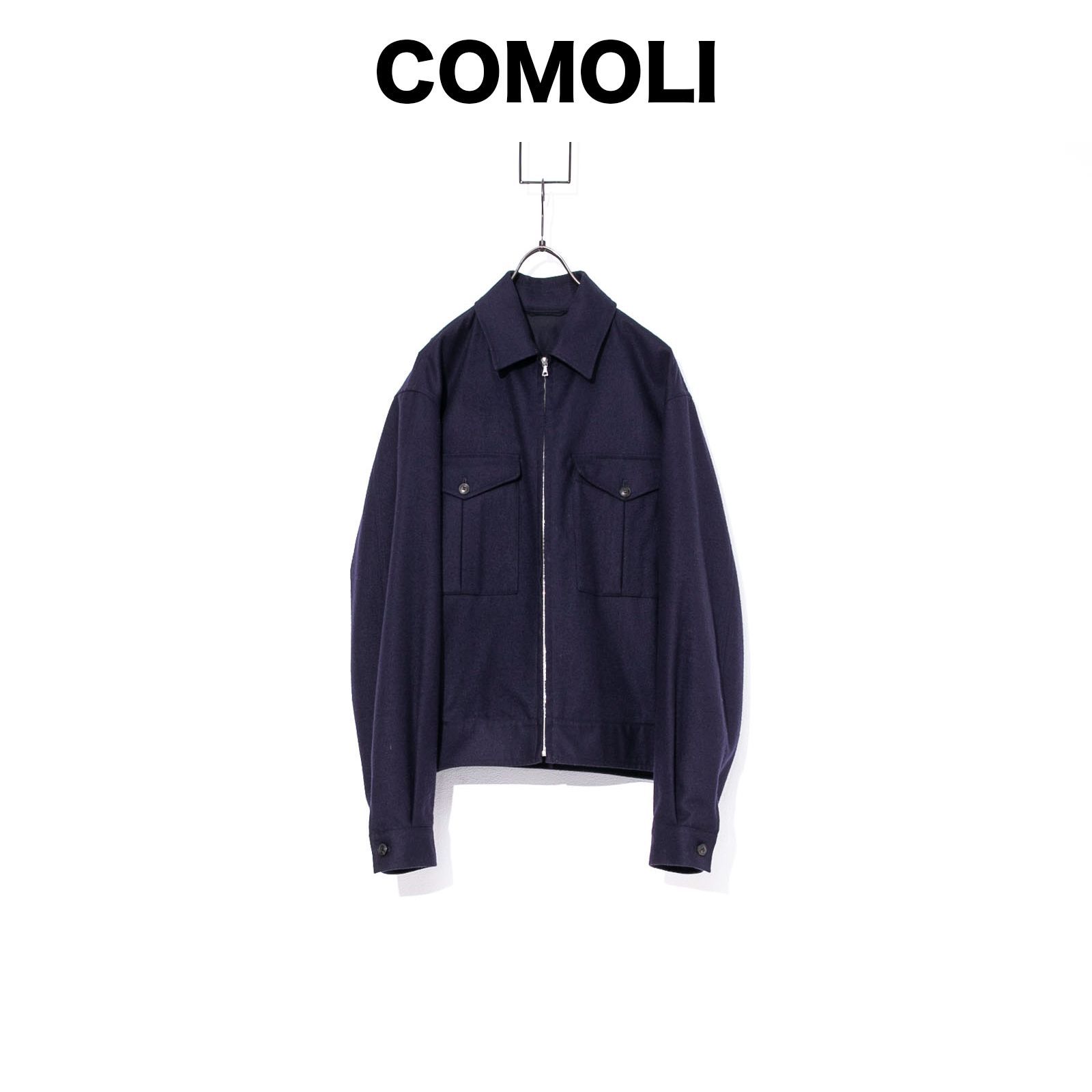 COMOLI コモリ ウールニットジップブルゾン ネイビー24AW サイズ：2 COMOLI (コモリ) ウールニット ジップブルゾン [NAVY]