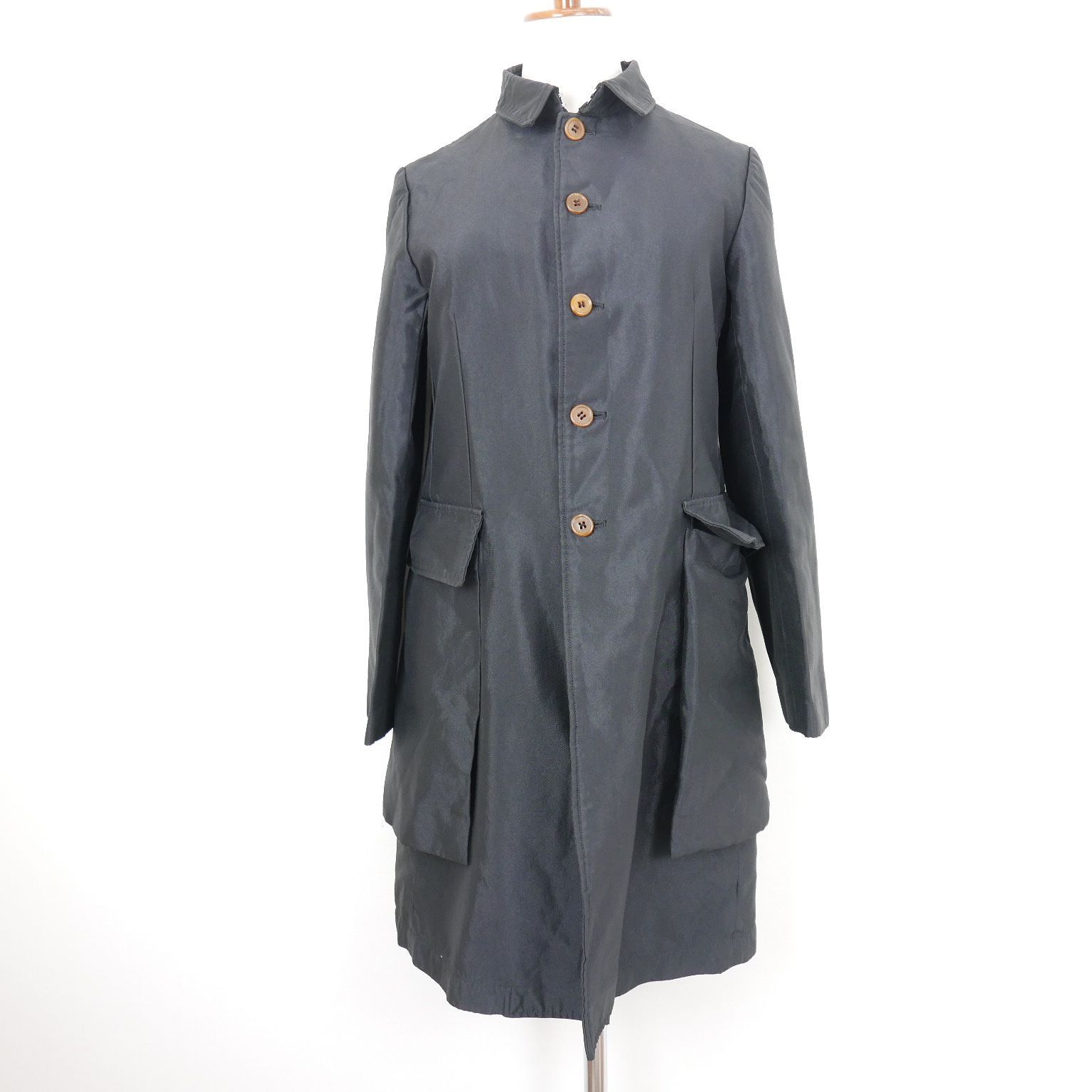 MARNIマルニダブルブレストウールトレンチロングコート46ブラウン美品