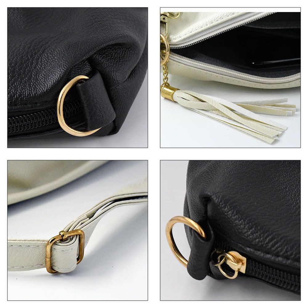 レザー ショルダーバッグ タッセル付き 小物収納ポケット付き 軽量  