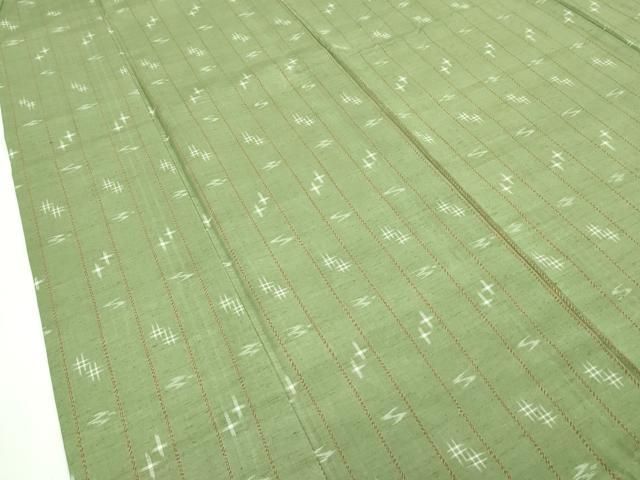 平和屋本店□極上 本場琉球絣 単衣 手おり 大城キク作 やまと誂製 証紙