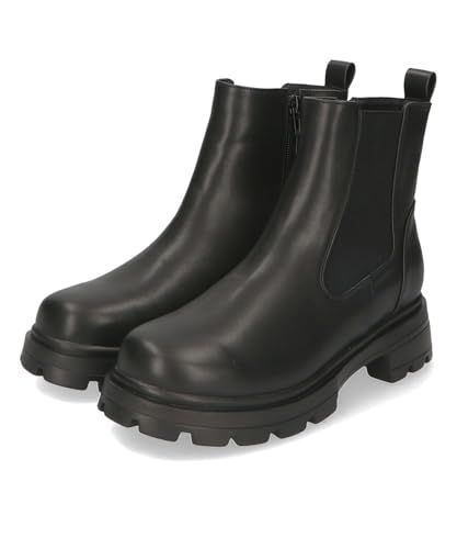 オリエンタルトラフィック ショートブーツ サイドゴア 軽量ソール サイドファスナー 厚底 スタイルアップ ラウンドトゥ 41414 BLACK