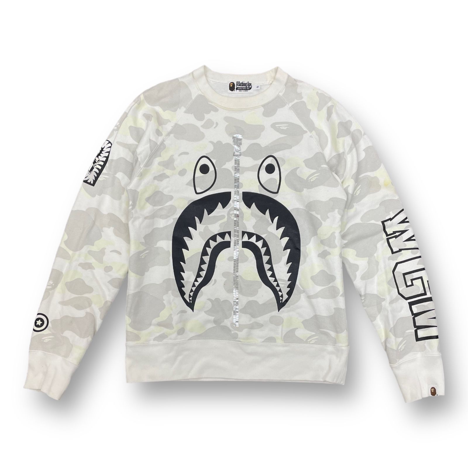 A BATHING APE 迷彩 GLOW in THE DARK シャーク クルーネック 