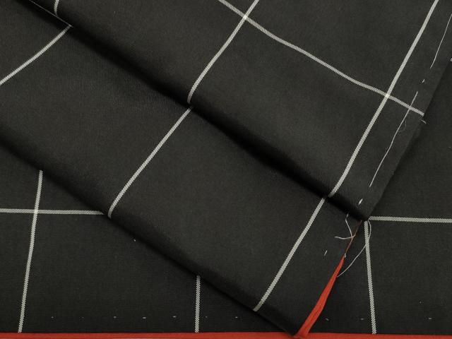 平和屋着物○上質な紬 格子柄 正絹 逸品 CAAR6552ze