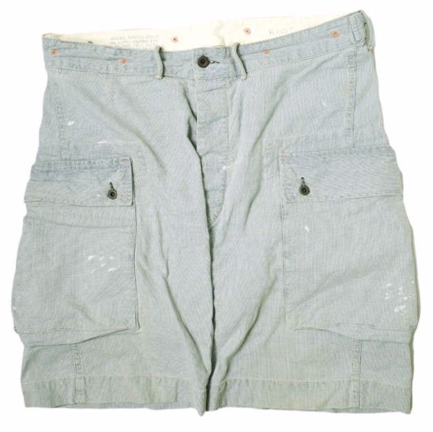RRL ダブルアールエル CONWAY CARGO SHORTS インディゴピンチェックペイントカーゴショーツ 5862014RRLIS 34 ライトブルー Double RL ショートパンツ ボトムス g17231