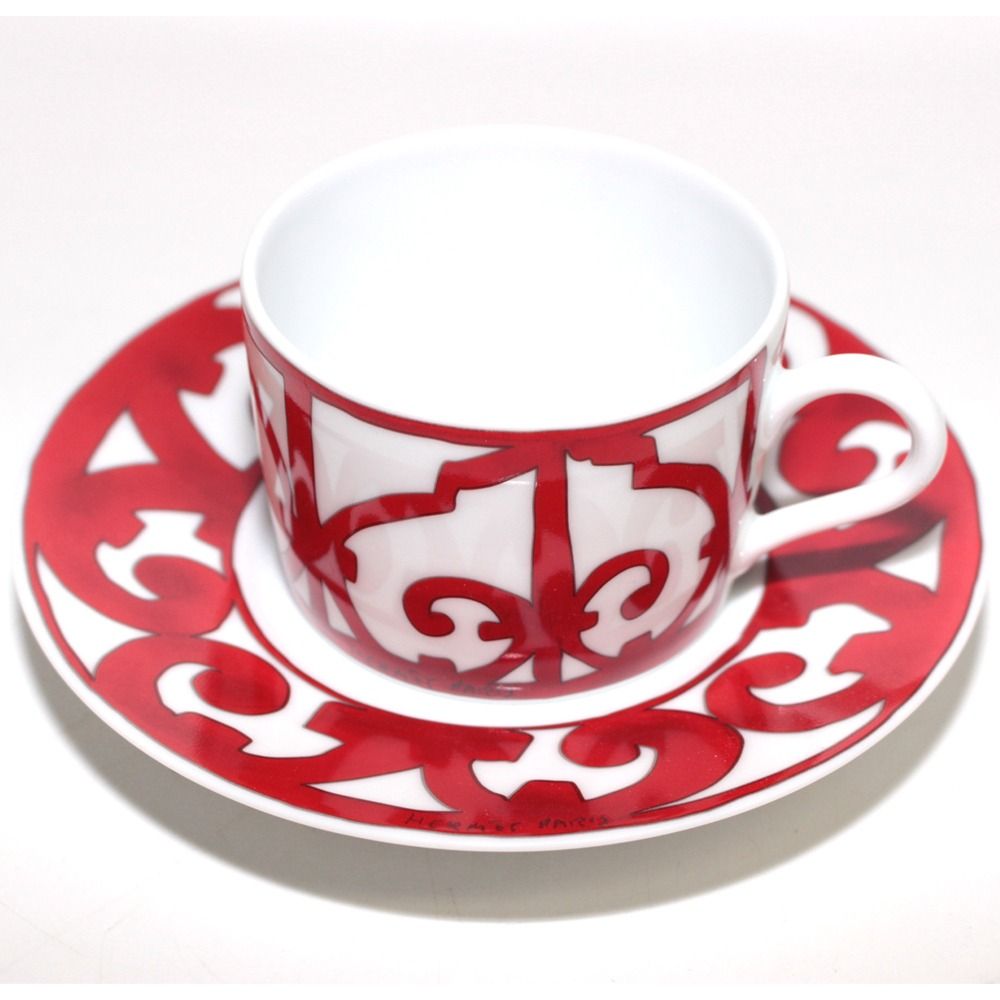 HERMES/エルメス ティーカップ ソーサー ガダルキヴィール 食器 レッド