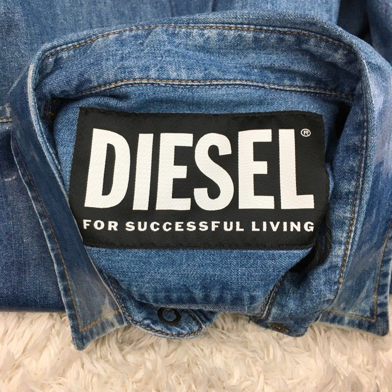 31953】 新古品 DIESEL ディーゼル ワンピース サイズXS ブルー 光沢感