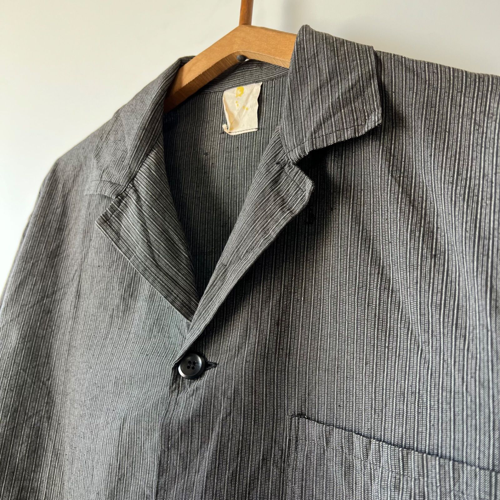 euro vintage cotton stripe work jacket