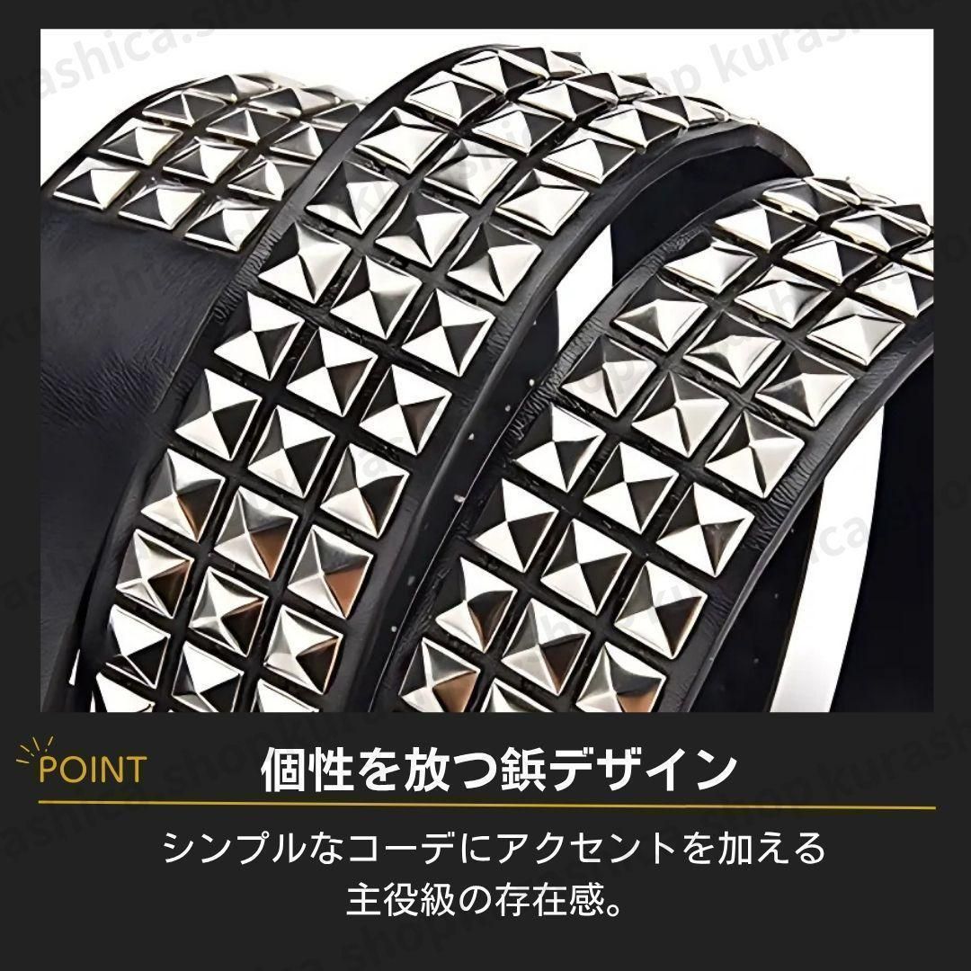 3連スタッズレザーベルト ピラミッドスタッズ 鋲 パンク punk y2k 黒 Amazon | [ミコプエラ] スタッズベルト 3連 ピラミッド 太め 鋲