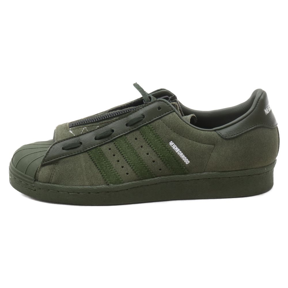 adidas (アディダス) ×NEIGHBORHOOD SS80S NBHD NIGHT CARGO スーパースター80S ローカットスニーカー カーキ US8.5/26.5cm GX1401