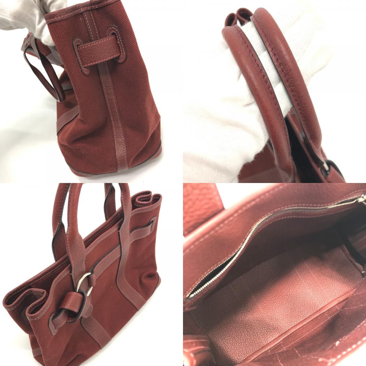 エルメス HERMES プティットサンチュ トートバッグ キャンバス/レザー ...