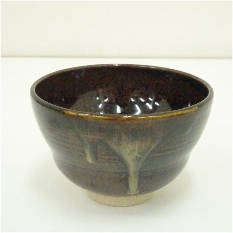 膳所焼 岩崎新定造 胴締茶碗（共箱） 茶道 抹茶 おしゃれ 抹茶茶碗