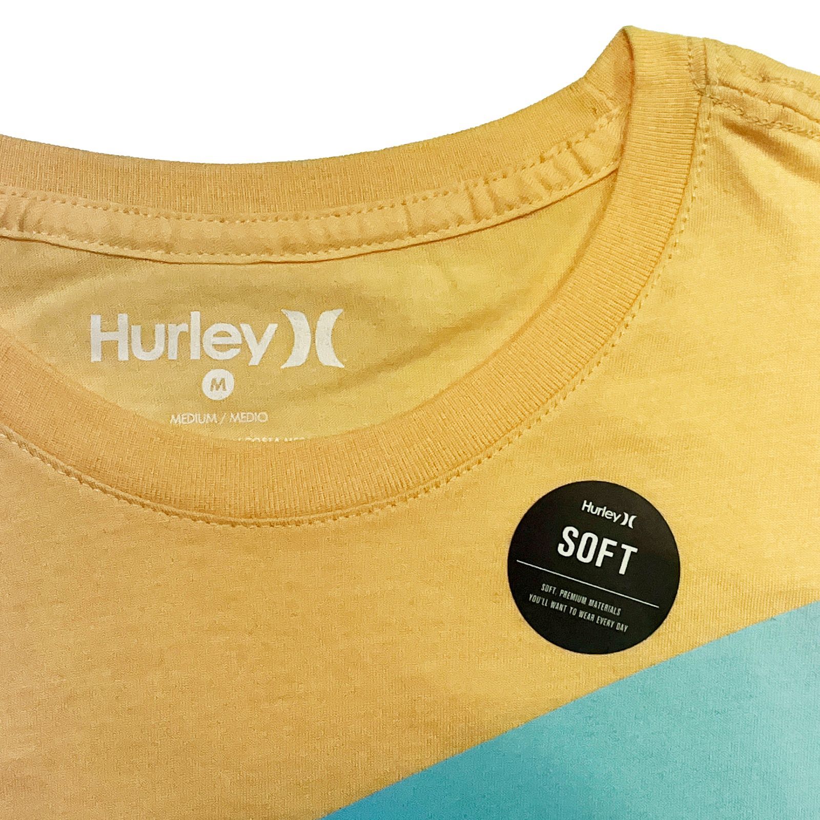 【未使用（状態考慮）／メンズM】HURLEY SOFT TEE スラッシュ オレンジ／ブルーグラデーション