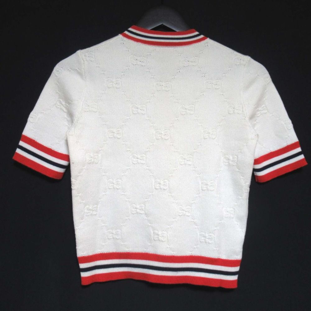 美品 GUCCI グッチ GG柄 半袖 ニットカットソー セーター 579818 美品 GUCCI グッチ GG柄 半袖 ニットカットソー セーター 579818
