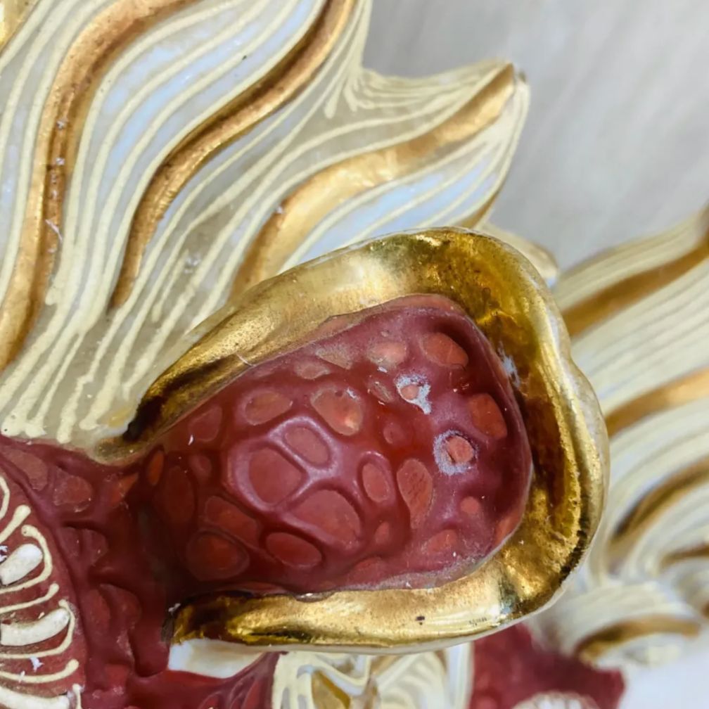 A【骨董品】九谷焼 九谷焼 獅子 シーサー 高さ約40cm 大きめ 縁起物