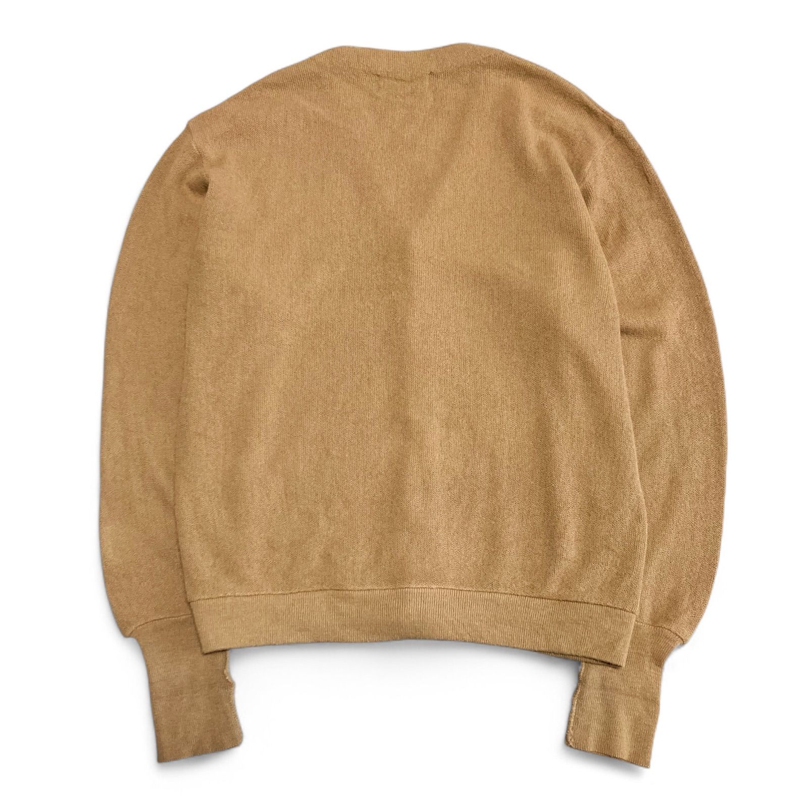 70s ラコステ IZOD アクリルカーディガン 糸巻きタグ ワンポイント ブラウン系 M
