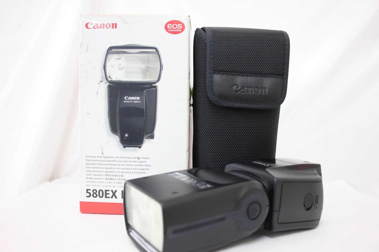 返品保証 元 き キャノン Canon Speedlite 580EX II ソフトケース付き ストロボ フラッシュ e2800