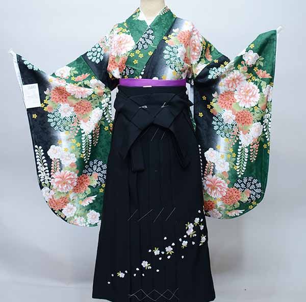 二尺袖 着物袴 フルセット 百花繚乱 卒業式に 新品 （株）安田屋 ...