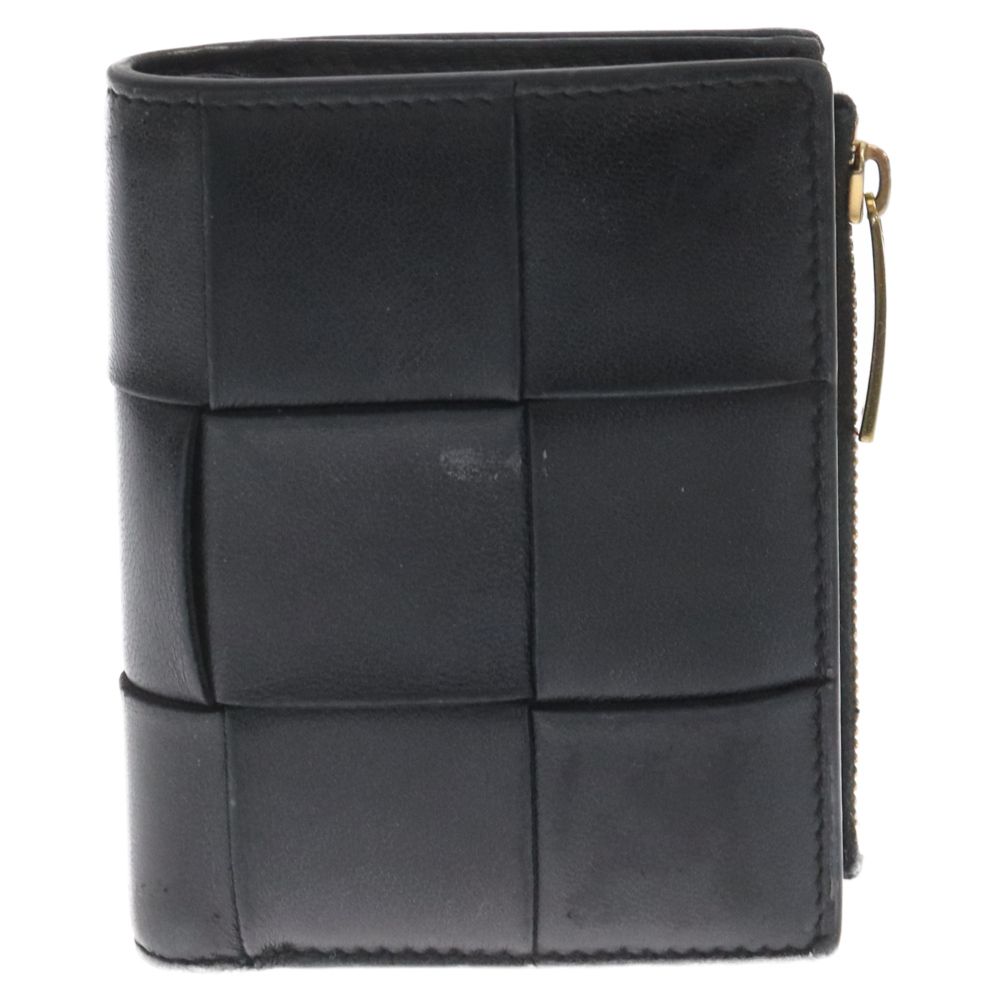 ボッテガヴェネタ BOTTEGA VENETA レザー二つ折り財布 ブラック