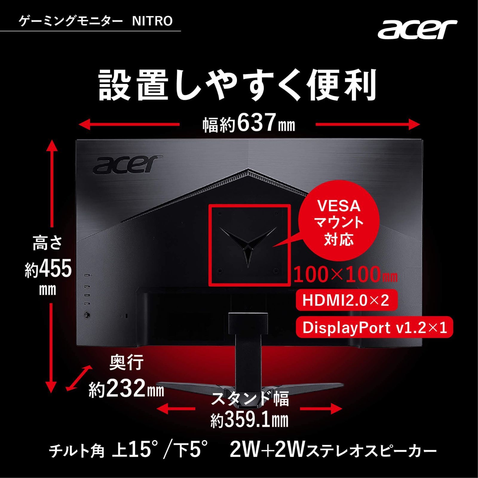 Acer NITRO ゲーミングモニター 28インチ 4K IPS 60Hz 4ms HDMI2.0 ヘッドホン端子 KG282Kbmiipx