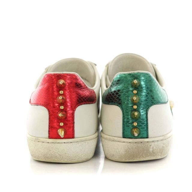 グッチ GUCCI エース スニーカー ウェブライン スタッズ パール レザー 