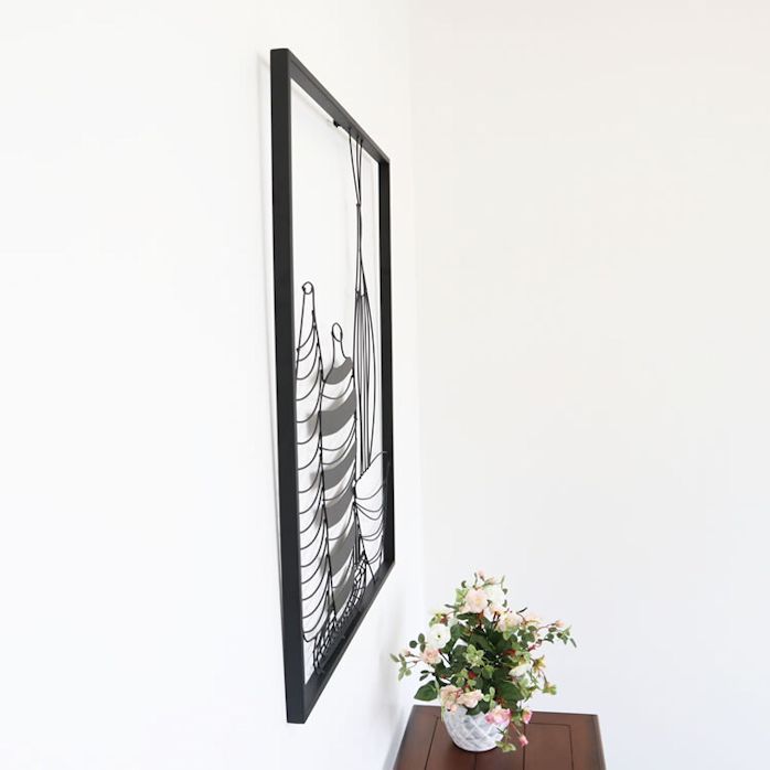 送料無料アイアン壁掛けウォールアートパネル「花瓶」壁飾り ウォール