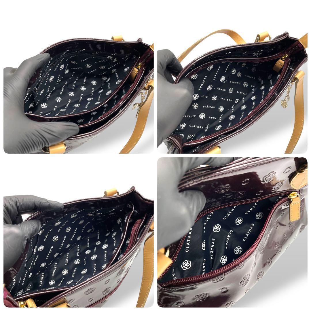 美品 CLATHAS クレイサス ベティー 横型トートバッグ ワイン