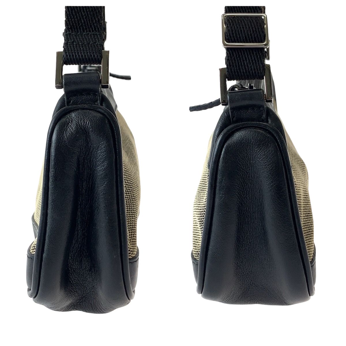 美品 GUCCI グッチ ブラック ブラウン シルバー金具 キャンバス