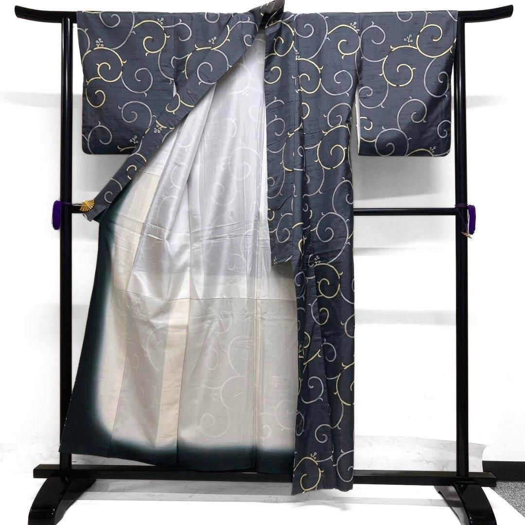 牛首紬 唐草 木の実 小紋 着物 103 p 【公式通販】