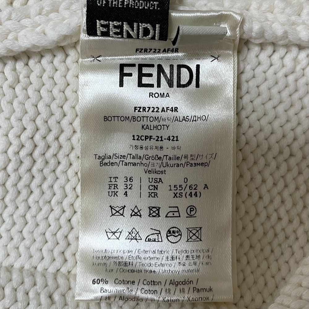 良品 21年商品 FENDI フェンディ ワイドレッグ ニットパンツ FZR722  