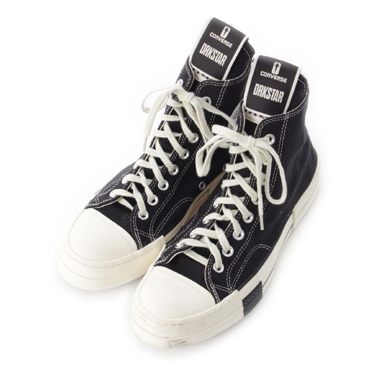 リックオウエンス ダークシャドウ Rick Owens DRKSHDW コンバース CONVERSE ダークスター  キャンバス ハイトップ スニーカー シューズ CT70 A00130C ブラック 8 1/2 27cm【中古】