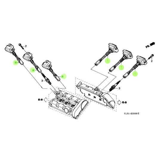 純正 ホンダ NSX イグニッションコイル 6本セット NA1 NA2 エンジン プラグ ACURA HONDA Ignition Coil 6pcs Set Engine Plug