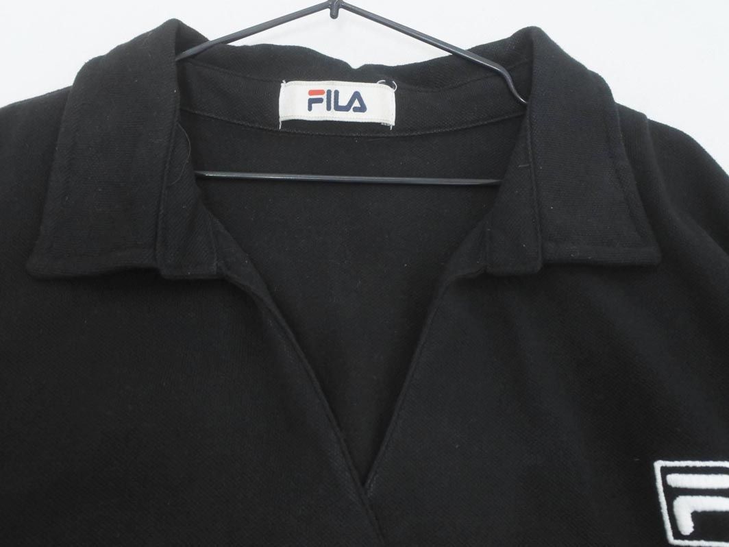 FILA フィラ 大きいサイズ カノコ ポロシャツ size5L/黒 ■◆ レディース