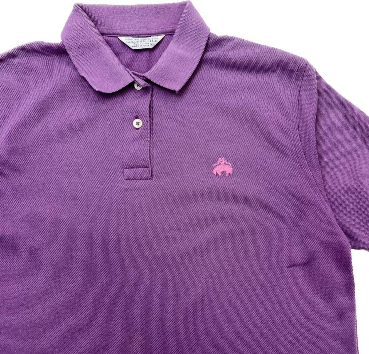USA製  BROOKS BROTHERS  ポロシャツ 半袖 XS 紫 パープル 春夏 アメカジ ストリート ビジカジ 古着 人気 ブルックスブラザーズS2194