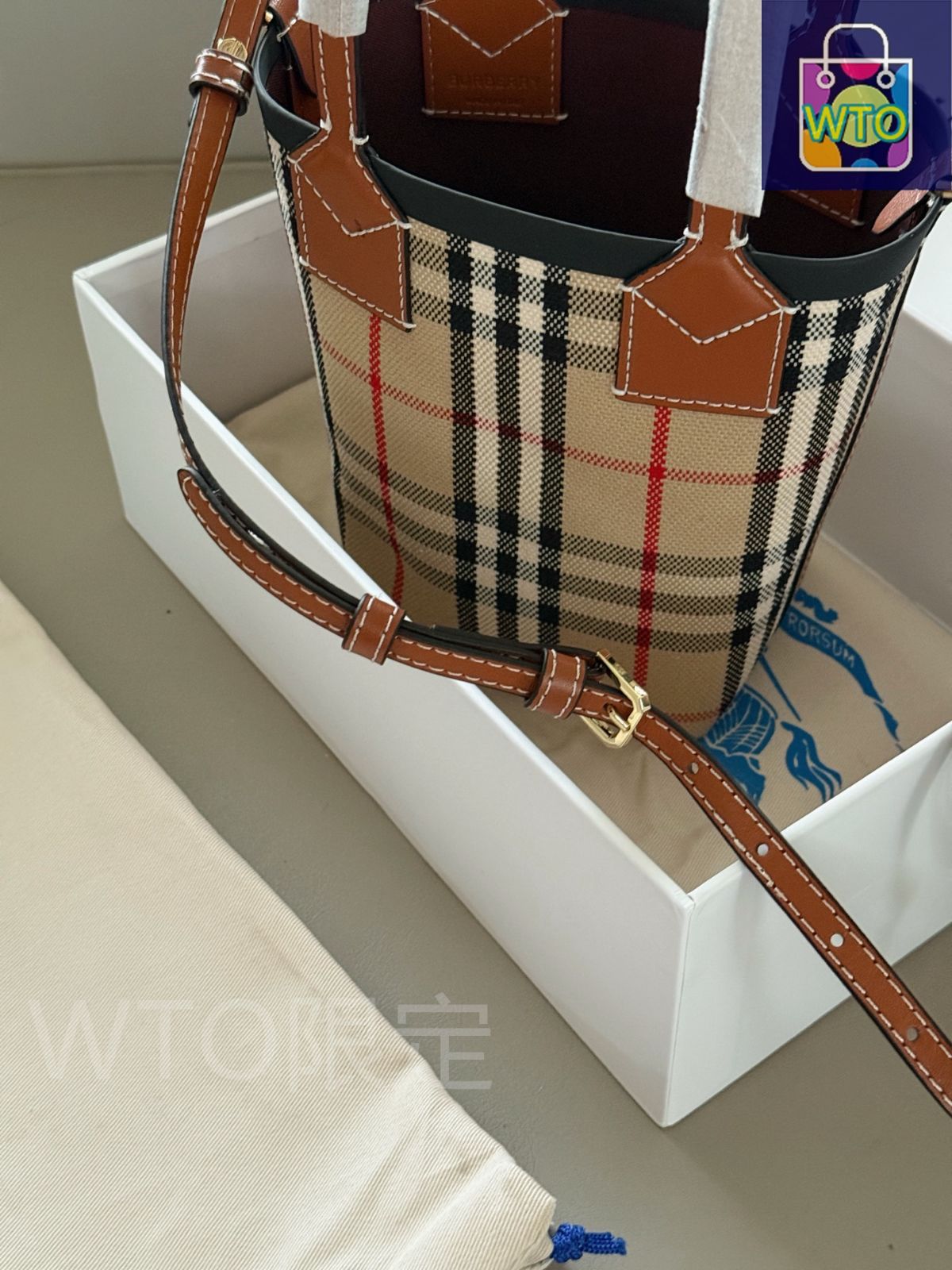 今日特価】Burberry バーバリー 可愛い小さな格子柄バケット
