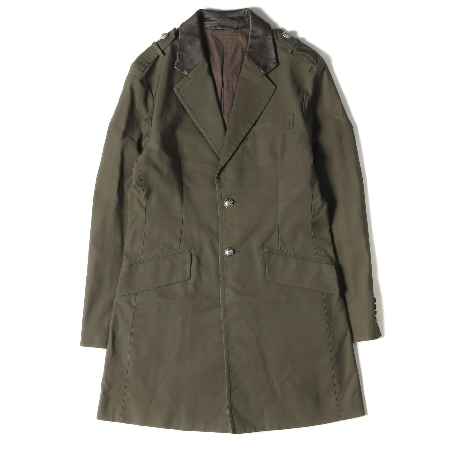 Paul Smith ポールスミス コート サイズ:M レザー ラペル 刻印ボタン 