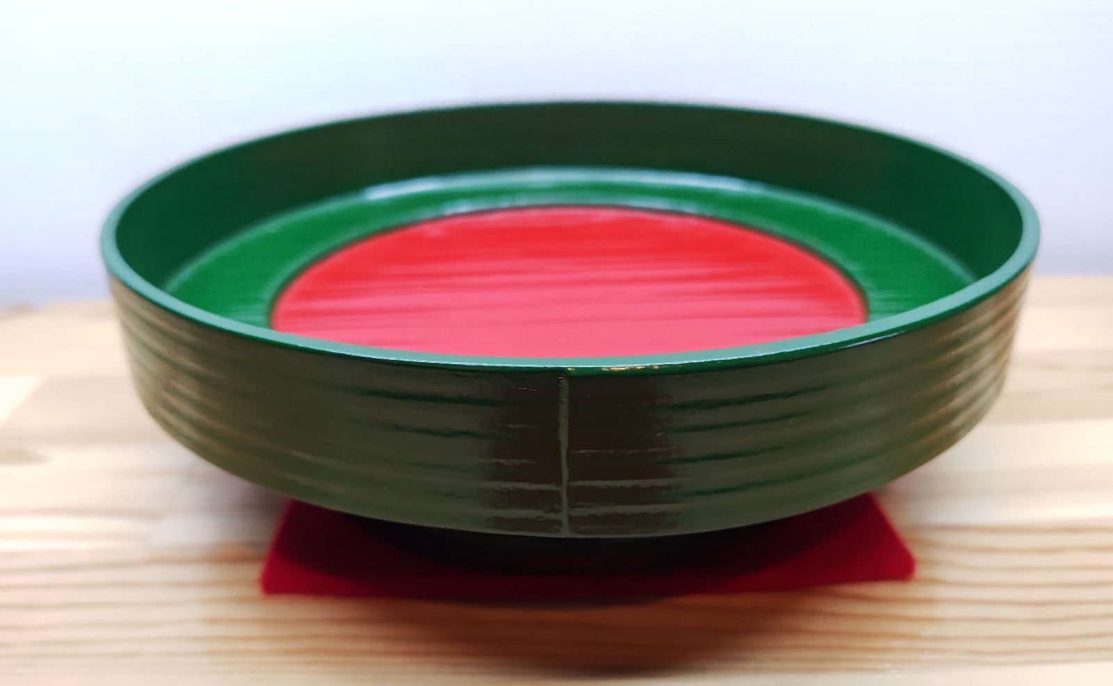 逢絢亭 茶道具 菓子器 京塗 一閑塗こま形 日ノ丸菓子器 漆匠 鈴木表朔 共箱入り