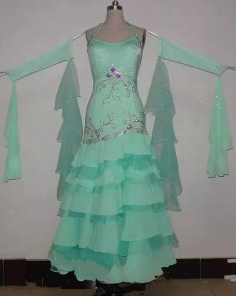 Mサイズ フロート付 社交ダンス衣装 ドレス モダンダンス