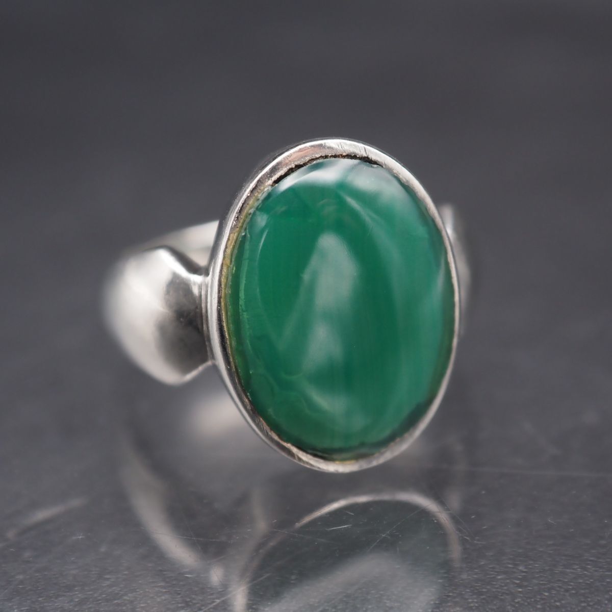 silver925 三越 刻印 greenメノウ 指輪