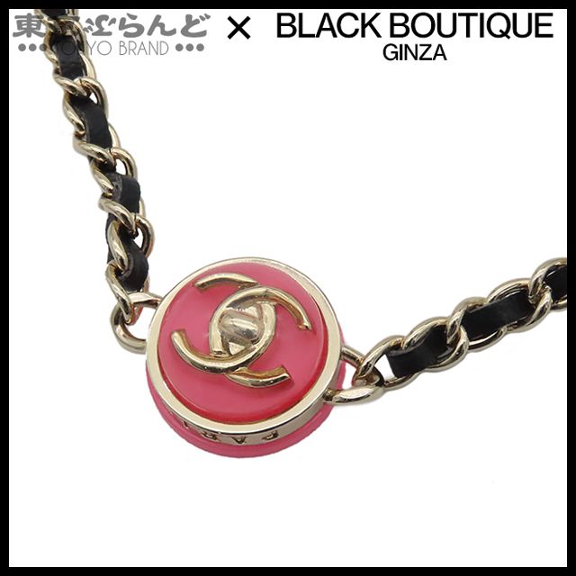 シャネル CHANEL ココマーク チェーンチョーカー B23C ゴールドxピンク 