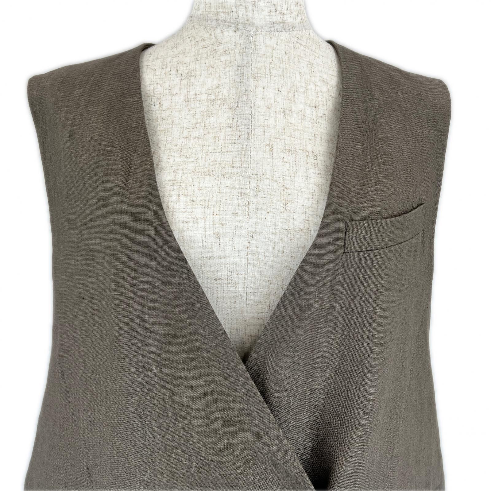 リネンツイルノーカラージレ ベスト
