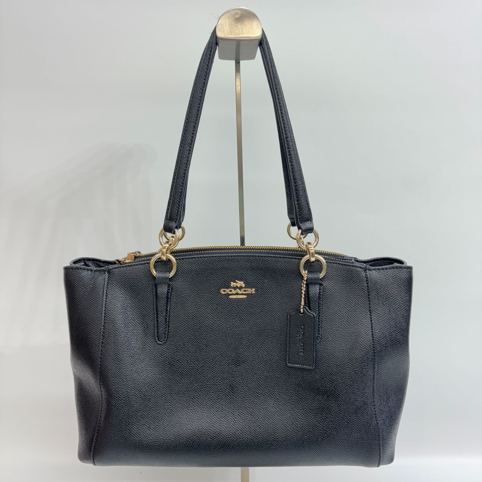 coach ダブルジッパー ダブルポケット 斜め掛けバック ブラック黒 コーチ